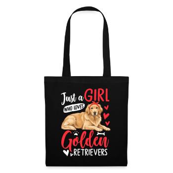 Just A Girl Who Loves Golden Retrievers - Stoffbeutel - Schwarz - Vorne