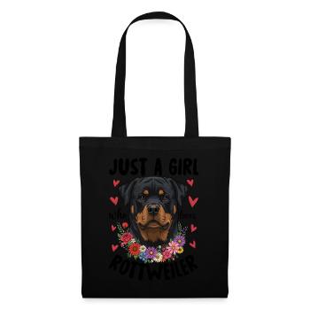 Just A Girl Who Loves Rottweiler - Stoffbeutel - Schwarz - Vorne
