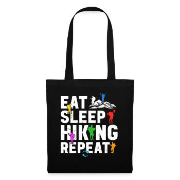 Eat Sleep Hiking Repeat - Adventure Hiking Lover - Tote Bag - black - Front