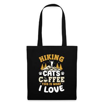 Hiking Cats Coffee This Is What I Love - Mountain - Stoffbeutel - Schwarz - Vorne
