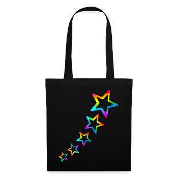 Star Colorful Stars Rainbow Gradient - Tote Bag - black - Front