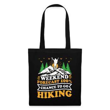 Prévisions pour le week-end 10 % de chance d’y aller Randonnée Funny - Sac en tissu - noir - Devant