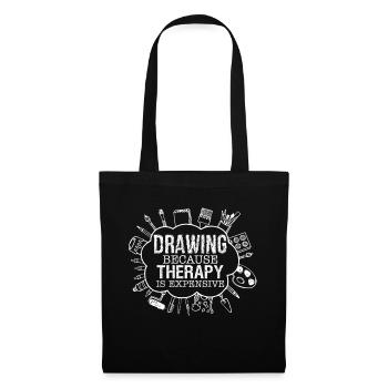 Artist Drawing Because Therapy Is Expensive - Tote Bag - black - Front