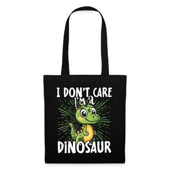 I don't care I'm a dinosaur - cute dinosaur - Tote Bag - black - Front