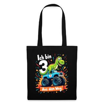 Dinosaur 3rd Birthday Monster Truck - Tote Bag - black - Front