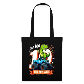 Dinosaur 10th Birthday Monster Truck - Tote Bag - black - Front