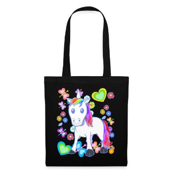 Licorne Licornes Enfants Enfant Cheval Chevaux - Sac en tissu - noir - Devant