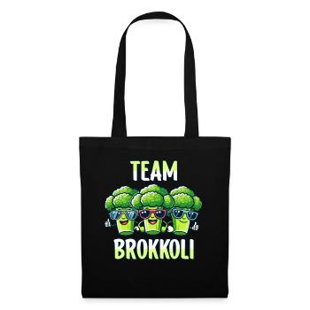 Brokkoli, Vegetarier, Gemüse, Vegan, Team Brokkoli - Stoffbeutel - Schwarz - Vorne