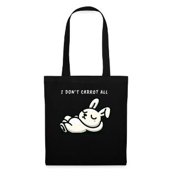 I don't carrot all relaxed bunny - Tote Bag - black - Front
