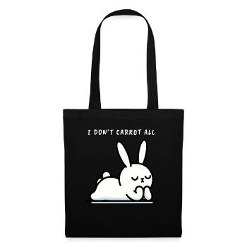 I don't carrot all relaxed bunny - Tote Bag - black - Front