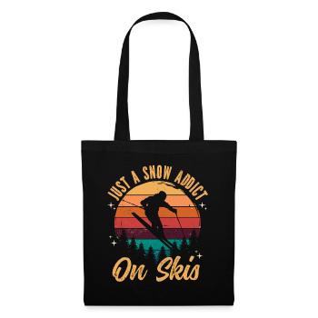 Just A Snow Junkie On Ski Vintage Retro - Tote Bag - black - Front