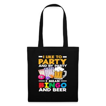 Bingo et bière pour le joueur de bingo - Sac en tissu - noir - Devant
