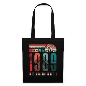 Birthday 1989 Vintage May Retro Gift - Tote Bag - black - Front