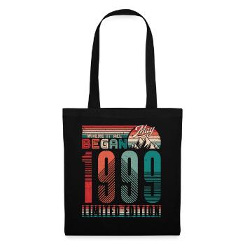 Anniversaire 1999 Vintage Mai Cadeau Rétro - Sac en tissu - noir - Devant