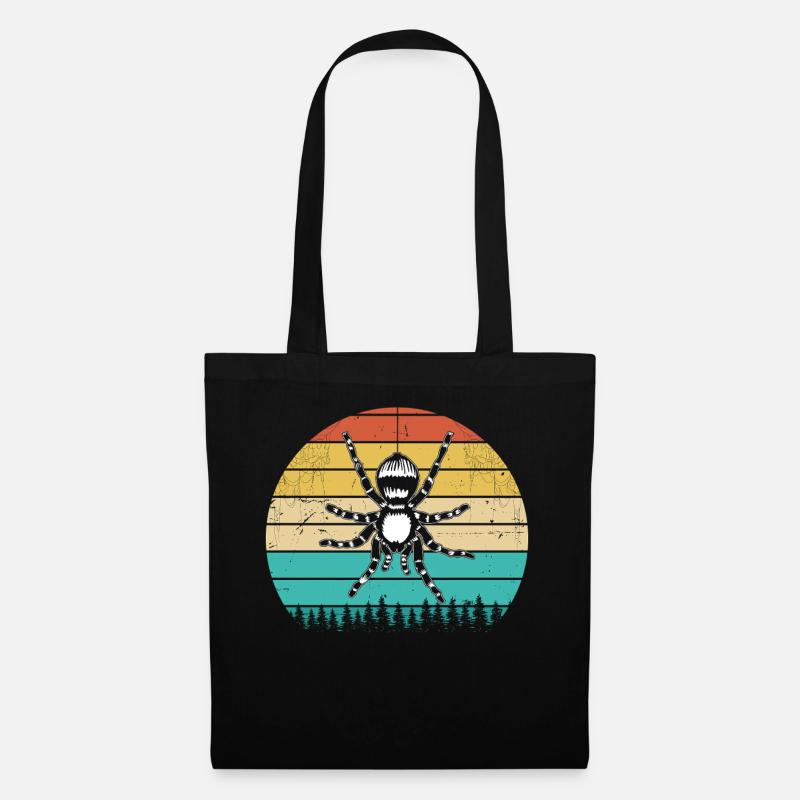 Araignées drôles Araignées araignées tarentules arachnides rétro - Sac en tissu - noir