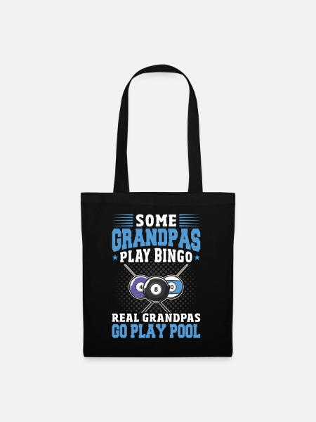 Echte Opas Spielen Billard Pool - Stoffbeutel - Schwarz