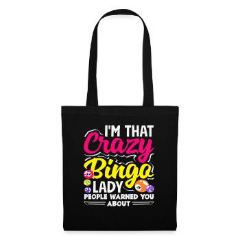 Folle Bingo Lady Bingo Joueuse de Bingo - Sac en tissu - noir - Devant