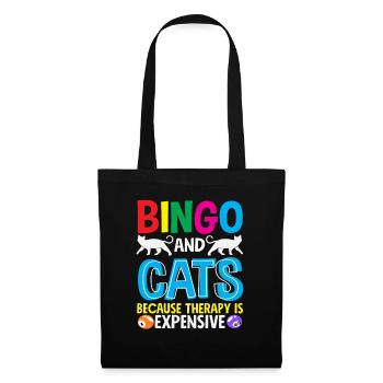 Les joueurs de bingo et les chats parce que la thérapie coûte cher - Sac en tissu - noir - Devant