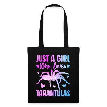 Juste une fille qui aime les araignées arachnides tarentule - Sac en tissu - noir - Devant