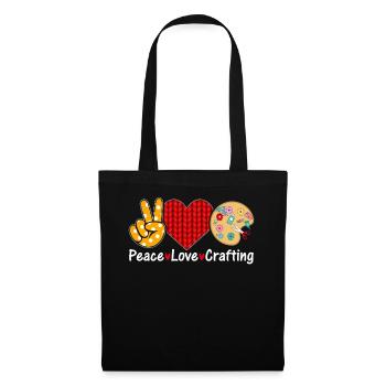 Peace Love Crafting Funny Card Making Hobbyist - Tote Bag - black - Front