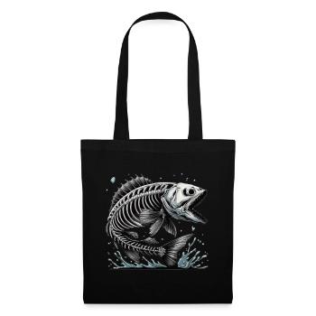 Poisson osseux maléfique des profondeurs - Sac en tissu - noir - Devant