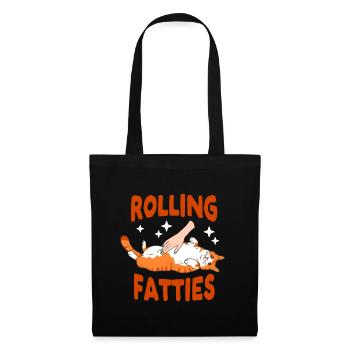 Rolling Fatties Lustige Katzenliebhaber Kätzchen - Stoffbeutel - Schwarz - Vorne