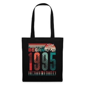 Birthday 1995 Vintage June Retro Gift - Tote Bag - black - Front