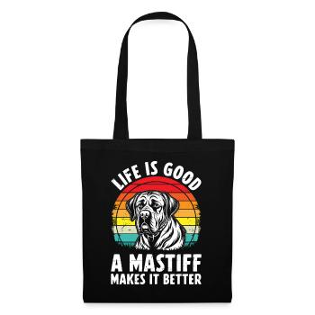 Life Is Good A Mastiff Makes It Better Retro - Tote Bag - black - Front