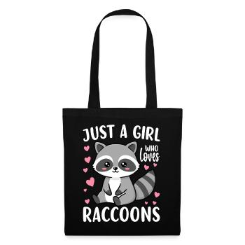 Juste une fille qui aime les ratons laveurs Drôle Trash Panda - Sac en tissu - noir - Devant