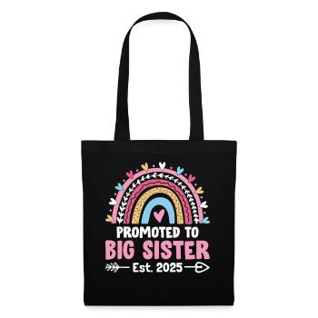 Promoted to Big Sister 2025 Gender Reveal Sister - Tote Bag - black - Front