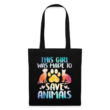 This Girl Was Made to Save Animals Shelter Animal - Tote Bag - black - Front