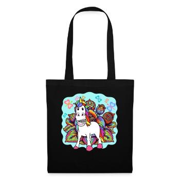 Été Hippie Licorne Licornes Cheval Chevaux - Sac en tissu - noir - Devant
