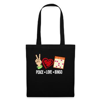 Peace, love, bingo, fun for all fans - Tote Bag - black - Front