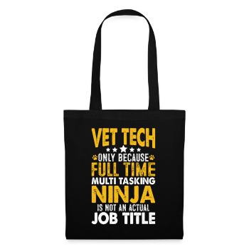 Drôle Vet Tech Médecine vétérinaire Soins pour animaux de compagnie - Sac en tissu - noir - Devant