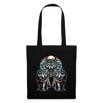 Viking Wolf Wolves - Tote Bag - black - Front