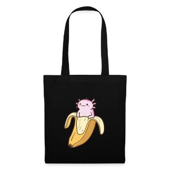 Funny Axolotl In Banana - Tote Bag - black - Front