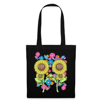 Summer Flowers Flower Ladybug Sunflower - Tote Bag - black - Front