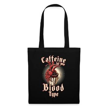 Caffeine Is My Blood Type Vintage Anatomy Heart - Tote Bag - black - Front