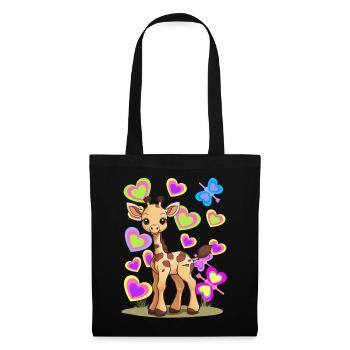 Girafe Girafe Enfant Enfants - Sac en tissu - noir - Devant