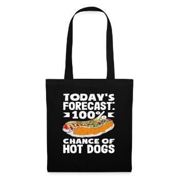 Météo pour les amateurs de hot-dogs 100 % hot-dogs - Sac en tissu - noir - Devant