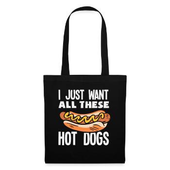 Je veux tous ces hot-dogs pour les amateurs de hot-dogs - Sac en tissu - noir - Devant