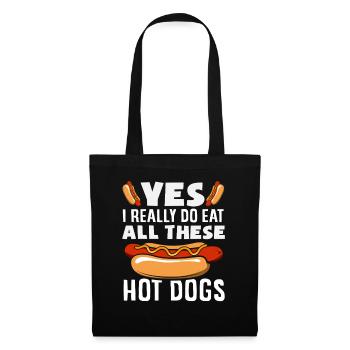 Amateur de hot-dogs je mange ces hot-dogs - Sac en tissu - noir - Devant