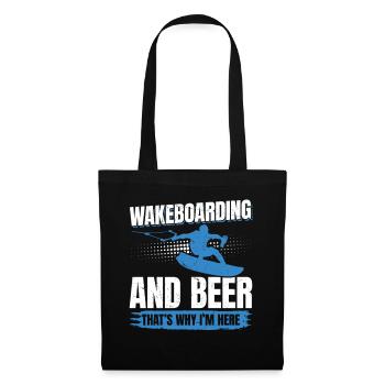 Le wakeboard et la bière, c’est pourquoi je suis ici - - Sac en tissu - noir - Devant