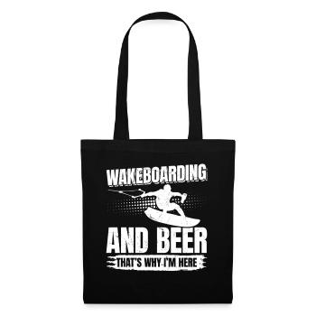 Le wakeboard et la bière, c’est pourquoi je suis ici - - Sac en tissu - noir - Devant