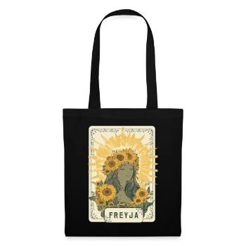 Freyja Carte de tarot nordique de la déesse viking tournesol - Sac en tissu - noir - Devant