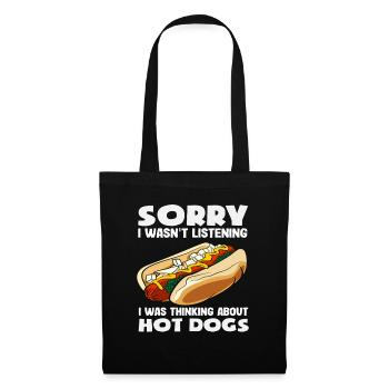 Les amateurs de hot-dogs pensent aux hot-dogs - Sac en tissu - noir - Devant