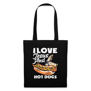 J’aime Jésus et amateur de hot-dogs - Sac en tissu - noir - Devant