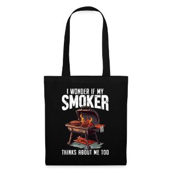 I Wonder If My Smoker Thinks About Me Too Funny - Tote Bag - black - Front