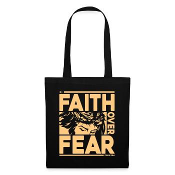 La foi plutôt que la peur Jésus Verset biblique Psaume 118:6 - Sac en tissu - noir - Devant