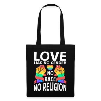 Sympa « Contre le racisme » - Sac en tissu - noir - Devant